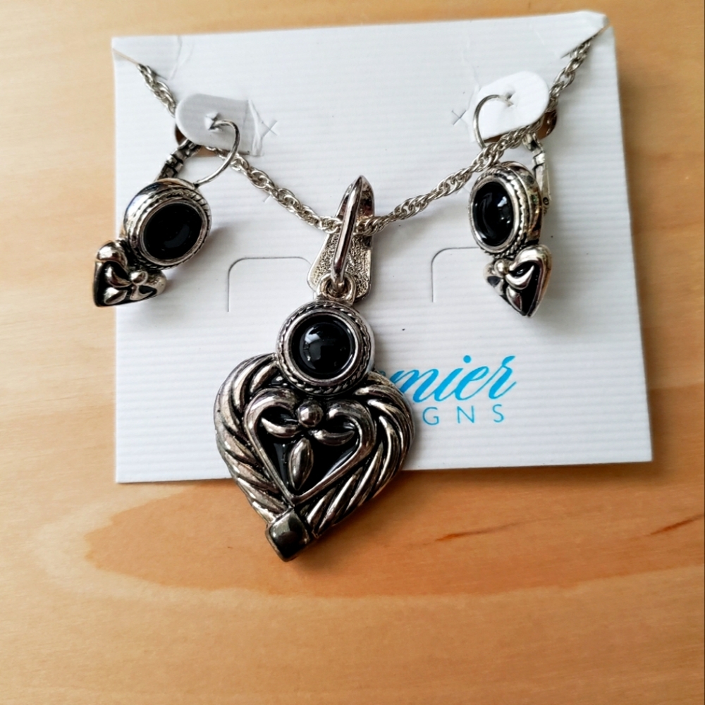 Necklace with pendant and matching earrings